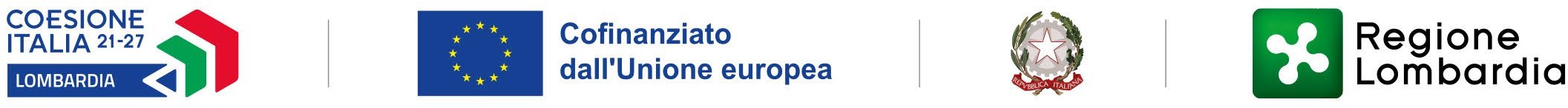 Loghi: Coesione Italia 21-27 Lombardia, Cofinanziato dall'Unione europea, Repubblica Italiana, Regione Lombardia